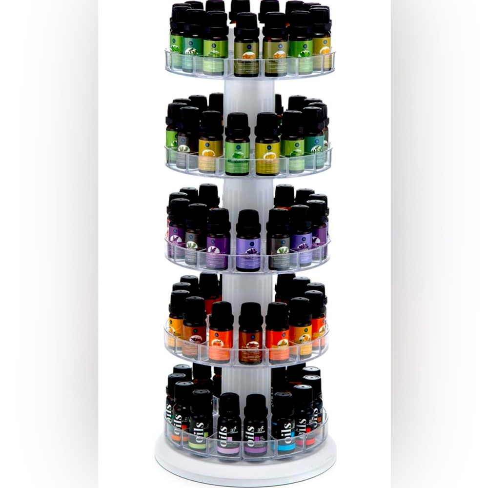 J JACKCUBE DESIGN Rotating Essential Oil Display Stand Spinning Rack for 75 Bot.